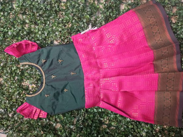 New Stylish Trendy Ethnic Traditional  Wear Pattu Pavadai - Image 3